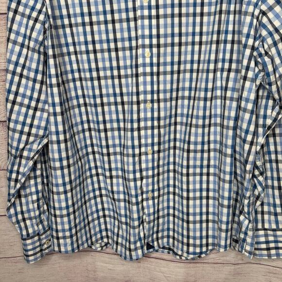 Untuck It Long Sleeve Blue Plaid Gingham Button Down Shirt Size XXXLC - Picture 7 of 11